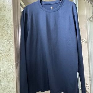 ALO-Conquer Reform Crewneck Long Sleeve-size large-Navy-NWT